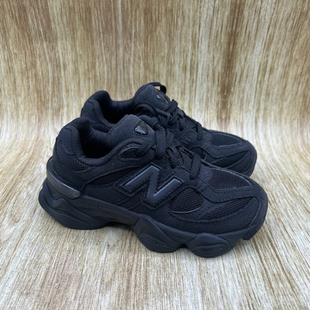 New Balance 9060 Sneakers Kid's Size 12C Black Suede Mesh Low Top PC9060BB